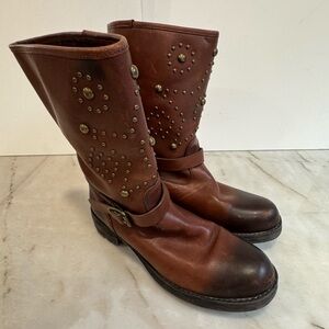 Polo Ralph Lauren Denim & Supply Brown casual Leather Boots Women Size9B